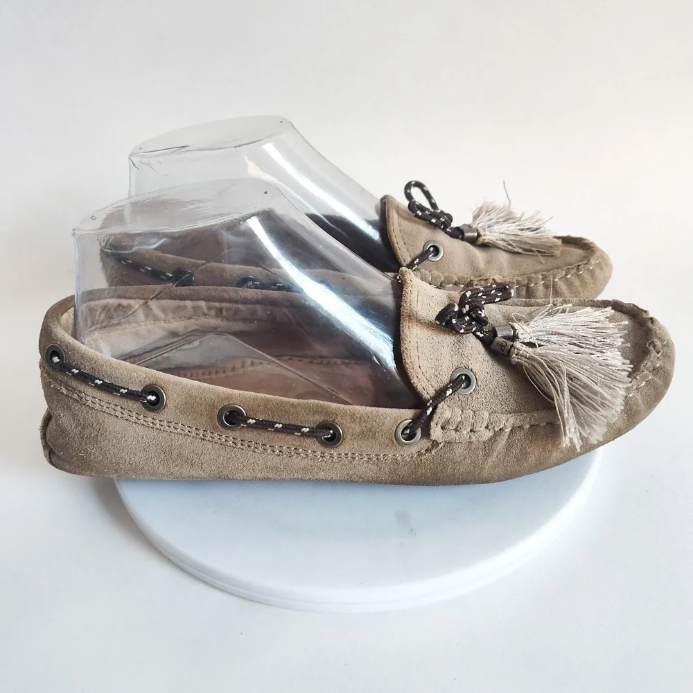 Sam Edelman Loafers Flats 7.5 Fantine Slip On Suede Moc Toe Minimalist Preppy